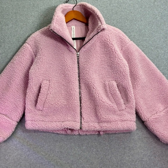 lululemon athletica Jackets & Blazers - Lululemon Pink Sherpa Fleece Zip Up Jacket Size 2 Women’s Buttery Soft Cozy